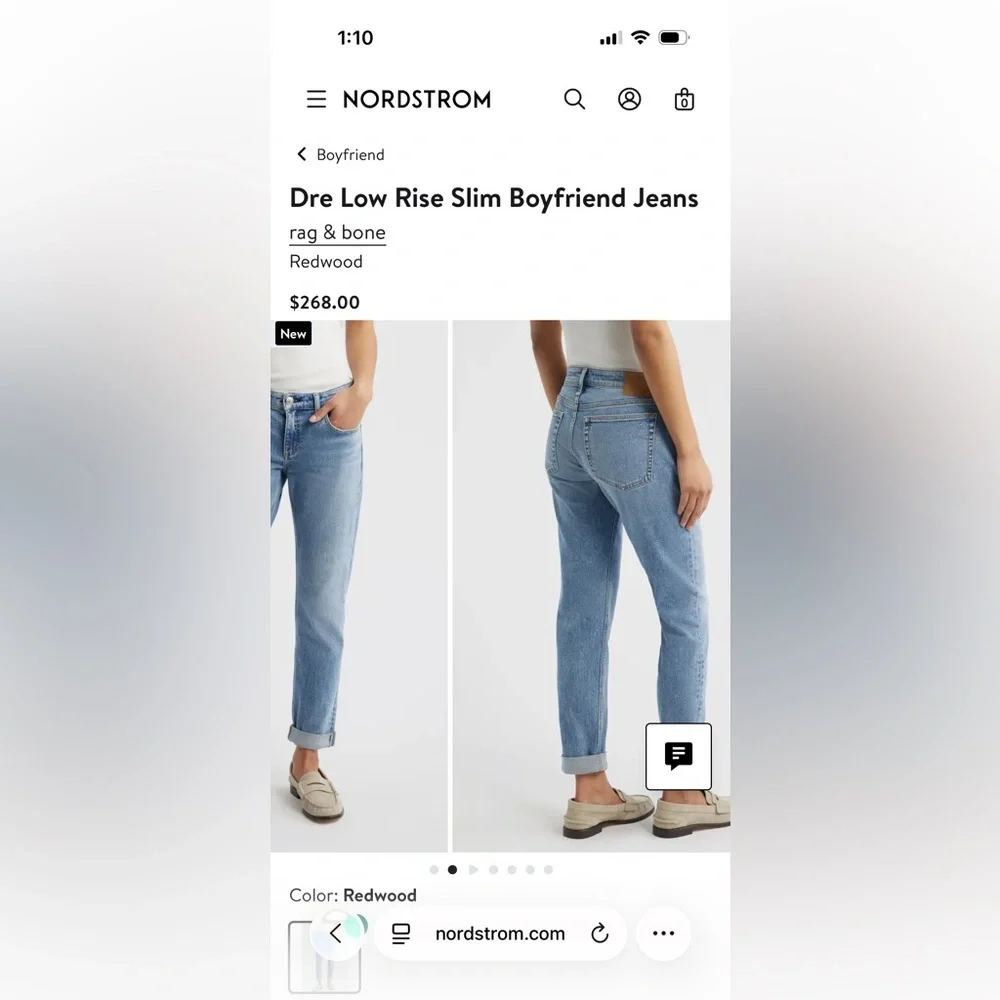 Rag & Bone The Dre Jeans slim boyfriend size 28 dark faded color The Pike - Picture 2 of 13